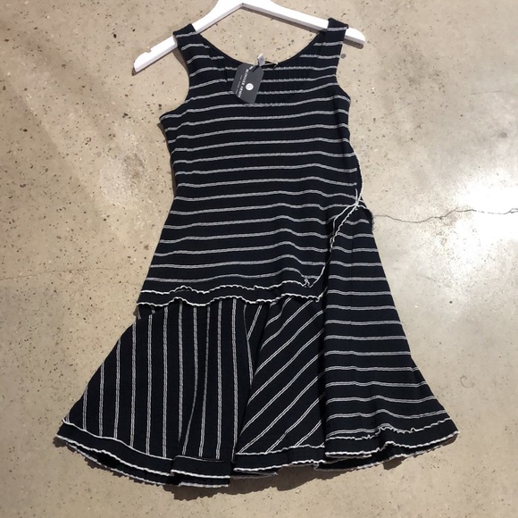 Derek Lam 10 Crosby Navy and White Striped Layered Tank Dress - Picture 2 of 9